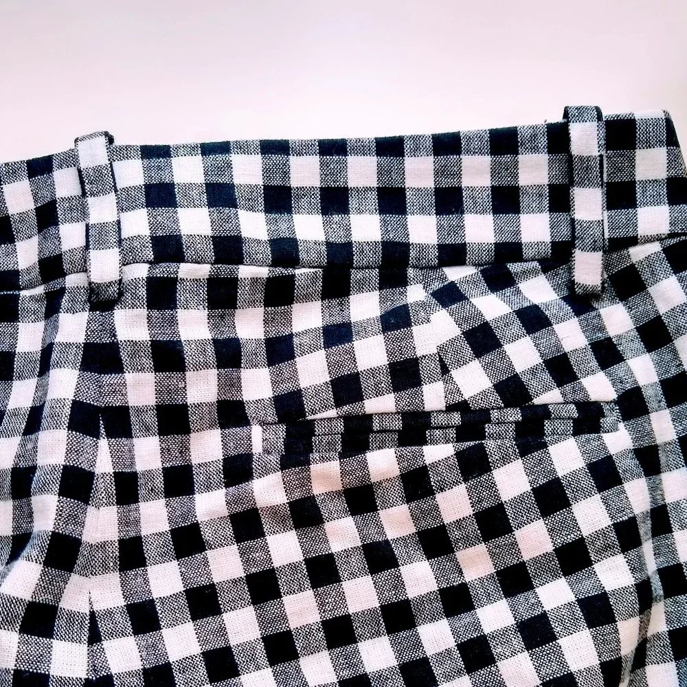 J. CREW Gingham linen-cotton Holland Pant Size 6 - Picture 13 of 16